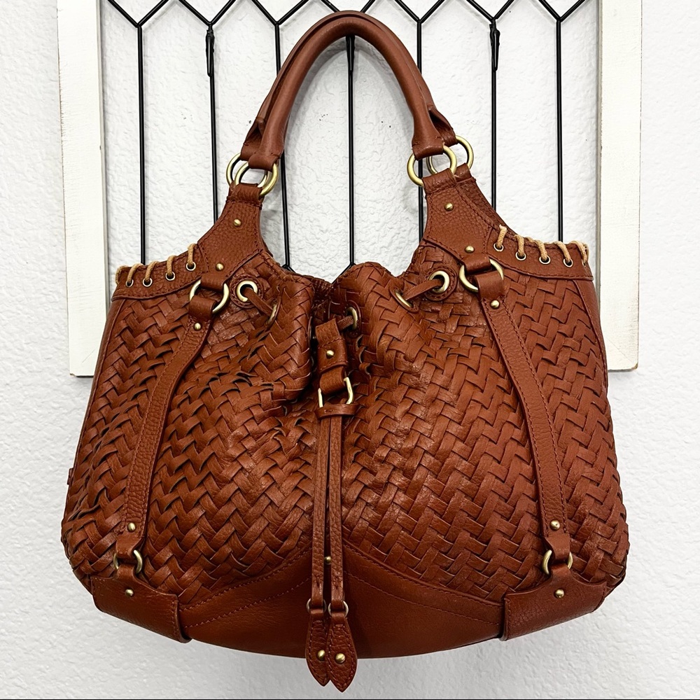 Cole Haan Village Weave Cognac Brown Hobo Bag